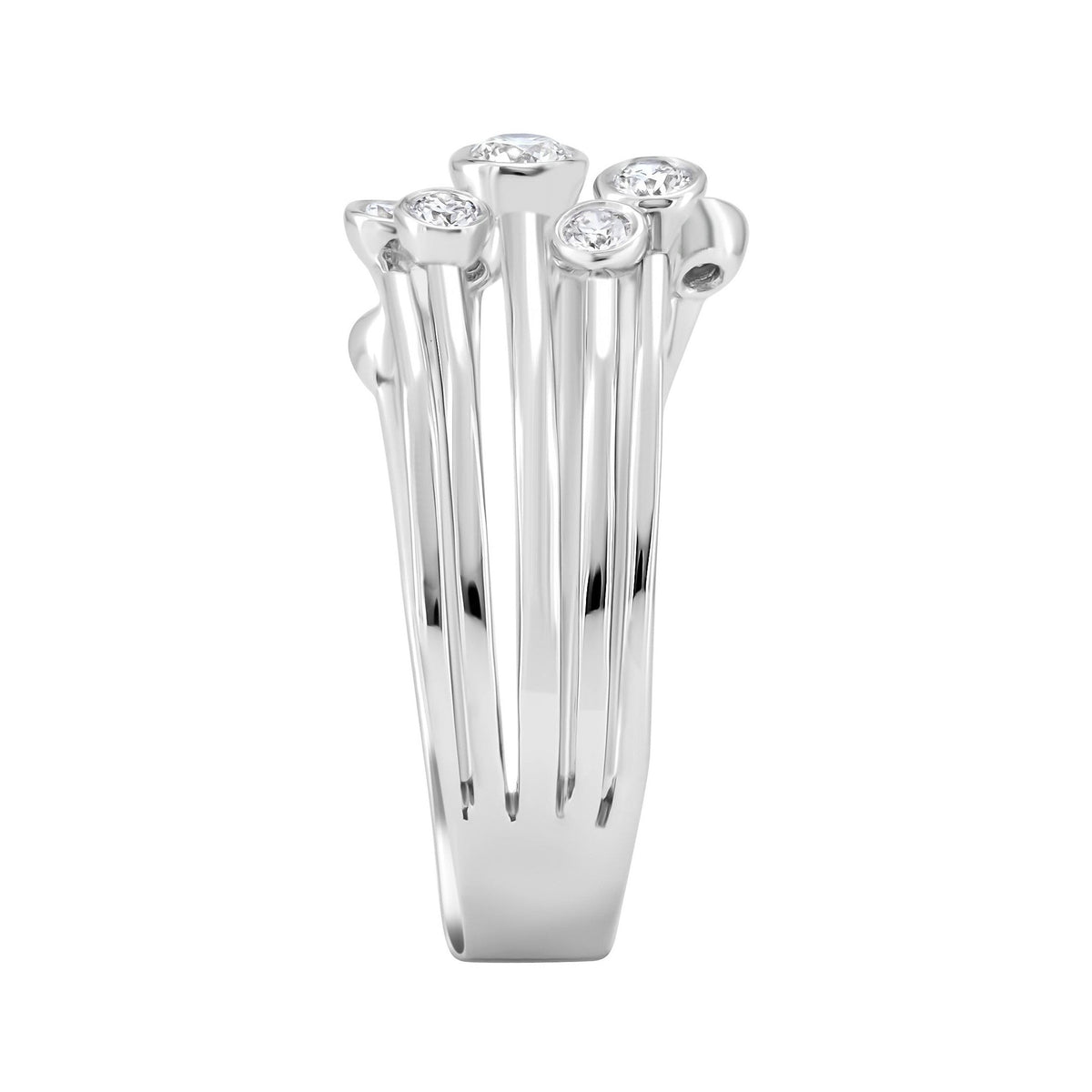 Open Cuff Diamond Bubble Ring image 2