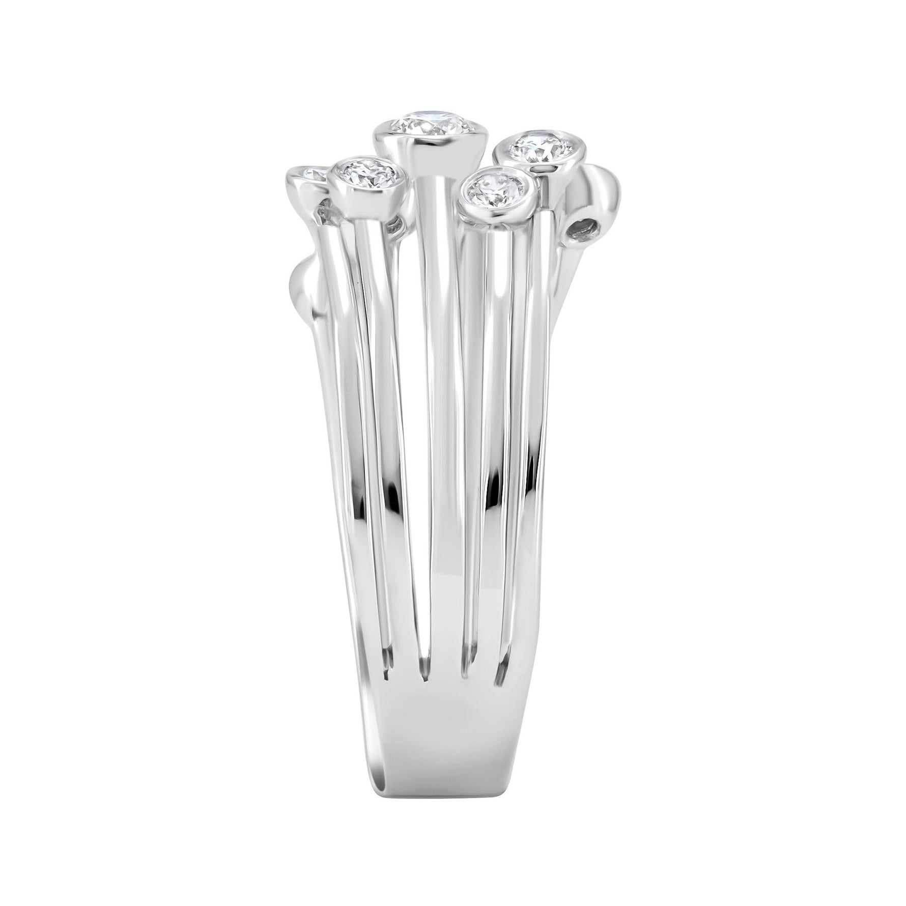 Open Cuff Diamond Bubble Ring image 2