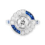 Art Deco Diamond & Sapphire Ring image 0