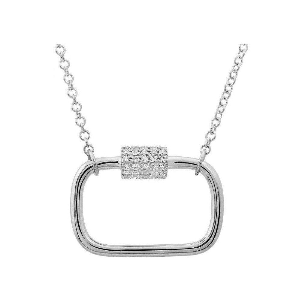 Diamond Carabiner Lock Necklace image 1