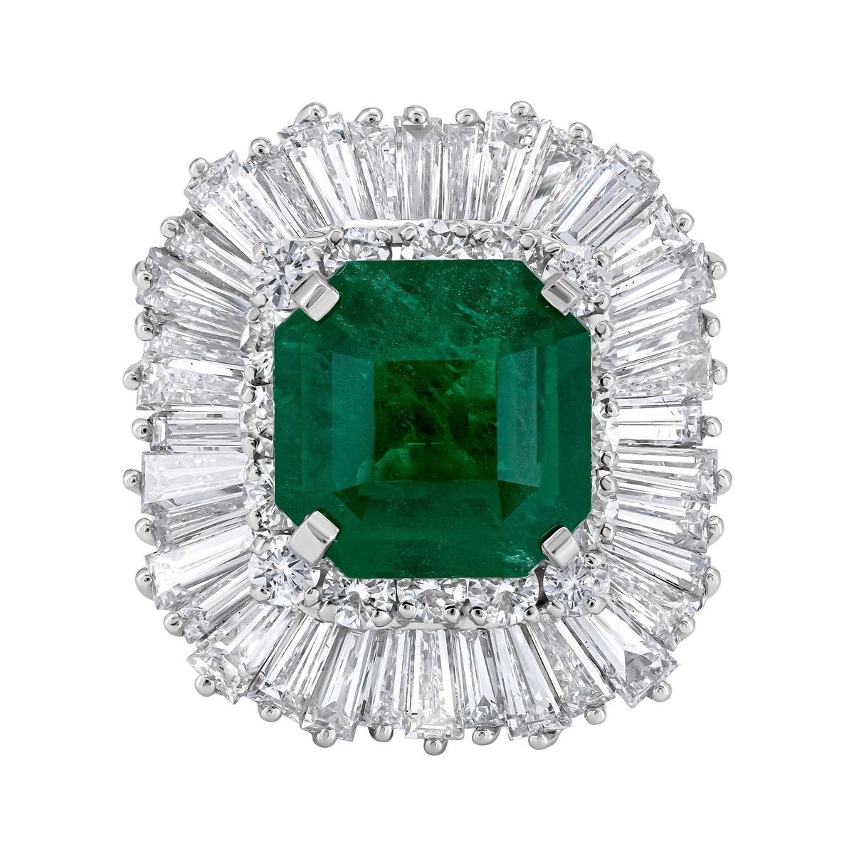 Convertible Emerald and Diamond Ballerina Ring image 0