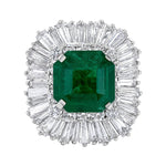Convertible Emerald and Diamond Ballerina Ring image 0