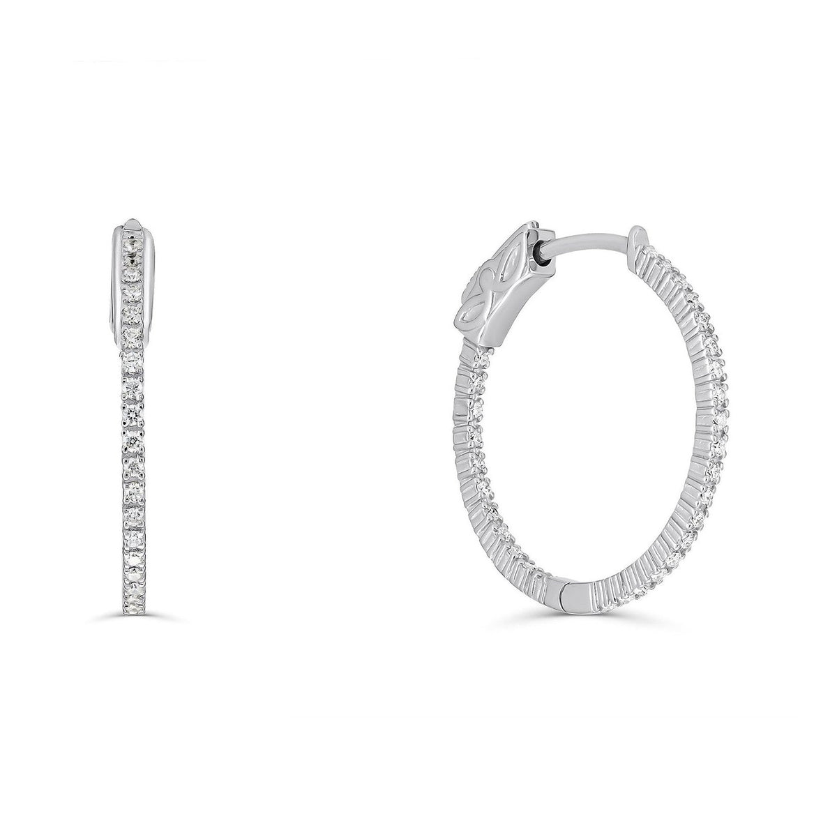 Diamond Hoop Earrings image 3
