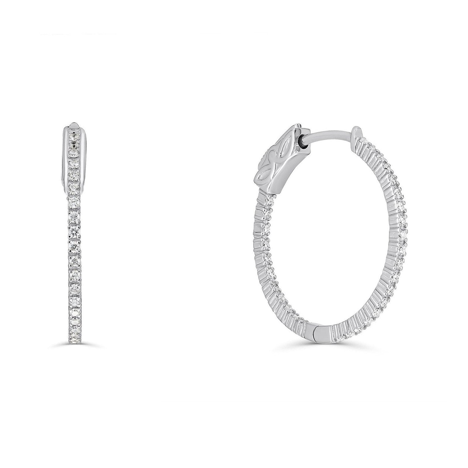 Diamond Hoop Earrings image 3