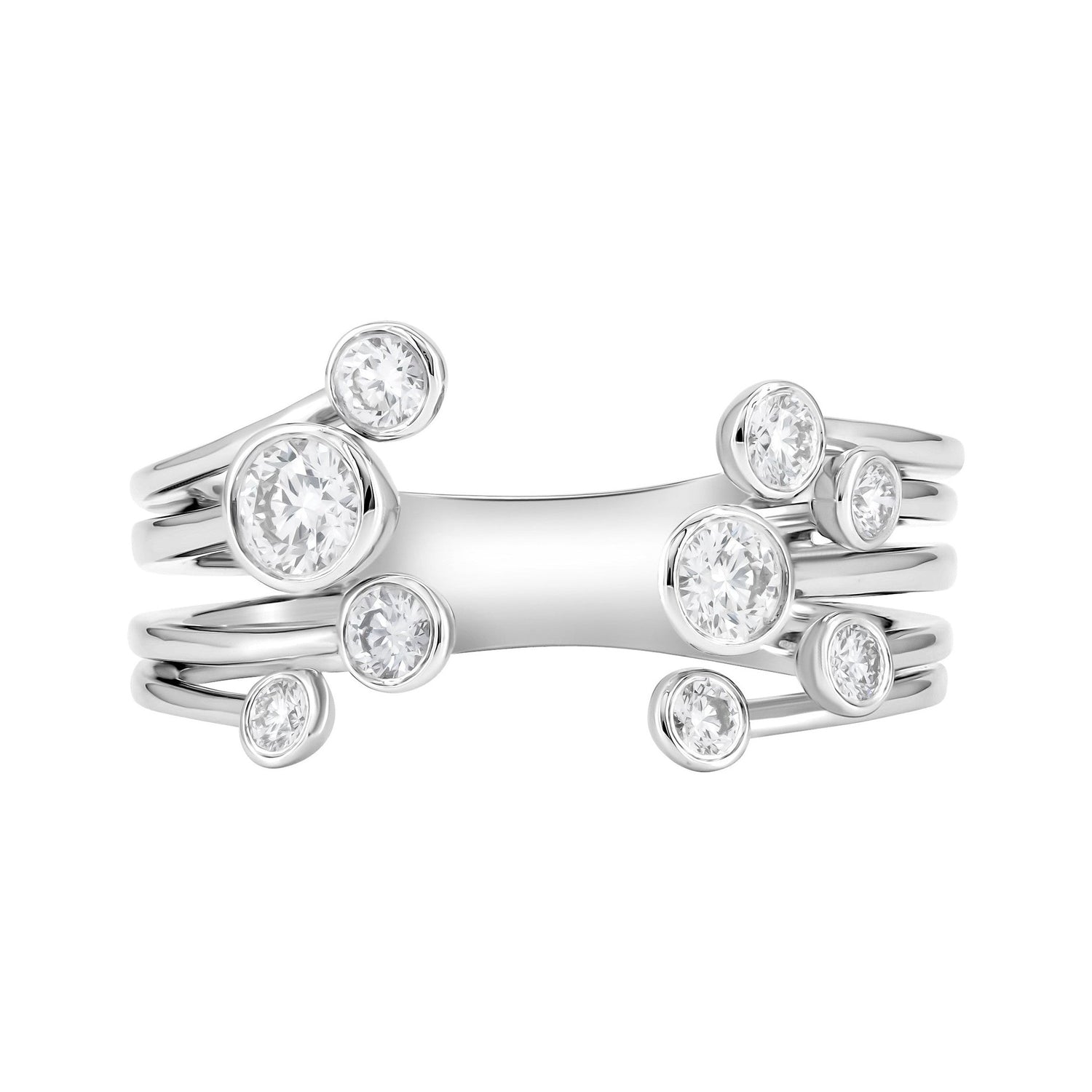 Open Cuff Diamond Bubble Ring image 0