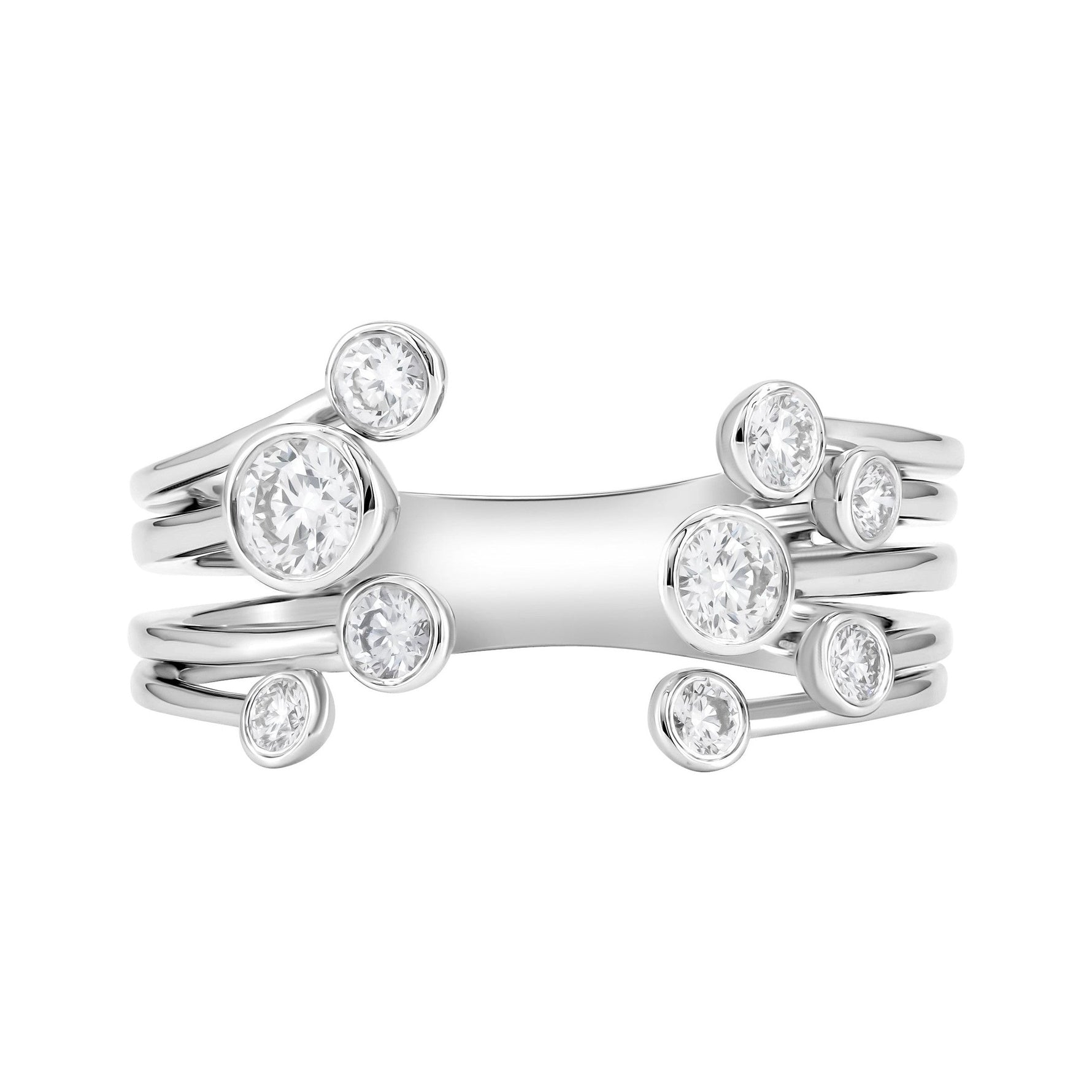 Open Cuff Diamond Bubble Ring image 0