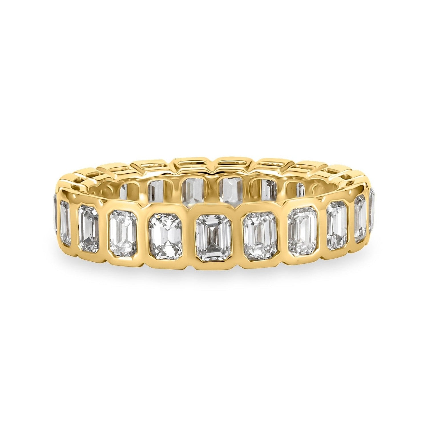 Emerald Cut Diamond Bezel Ring image 0
