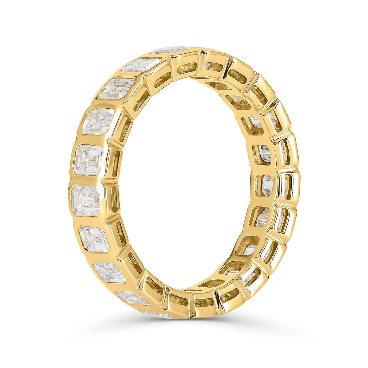 Emerald Cut Diamond Bezel Ring image 1
