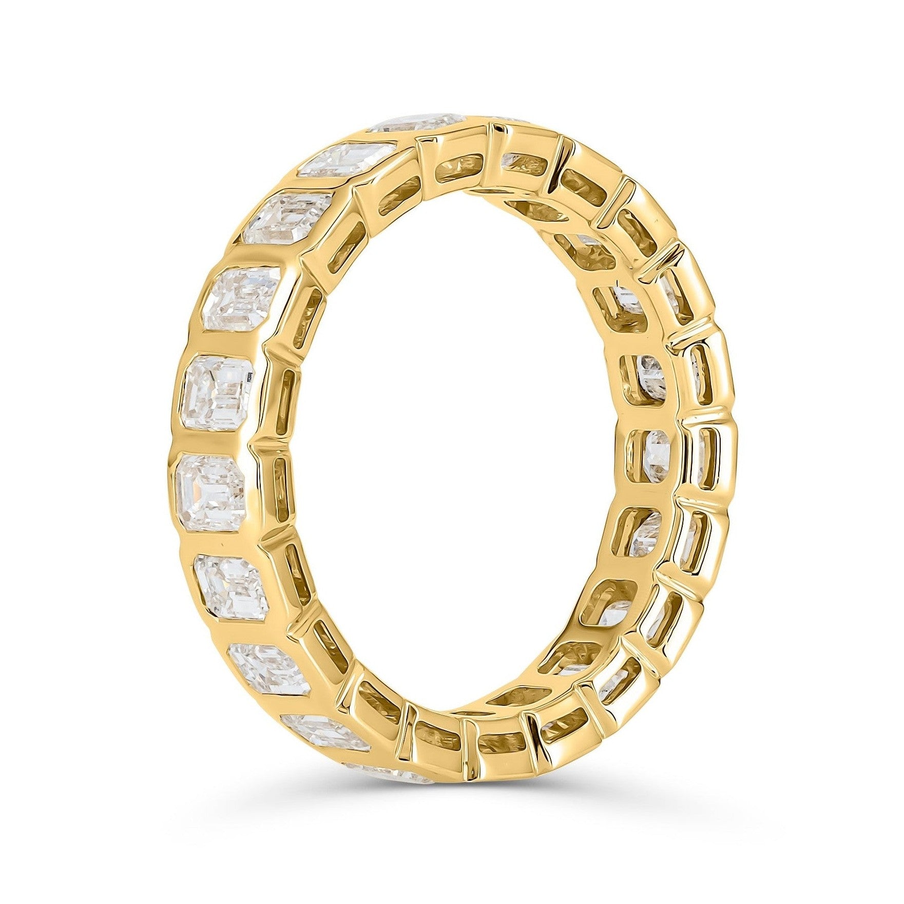 Emerald Cut Diamond Bezel Ring image 1