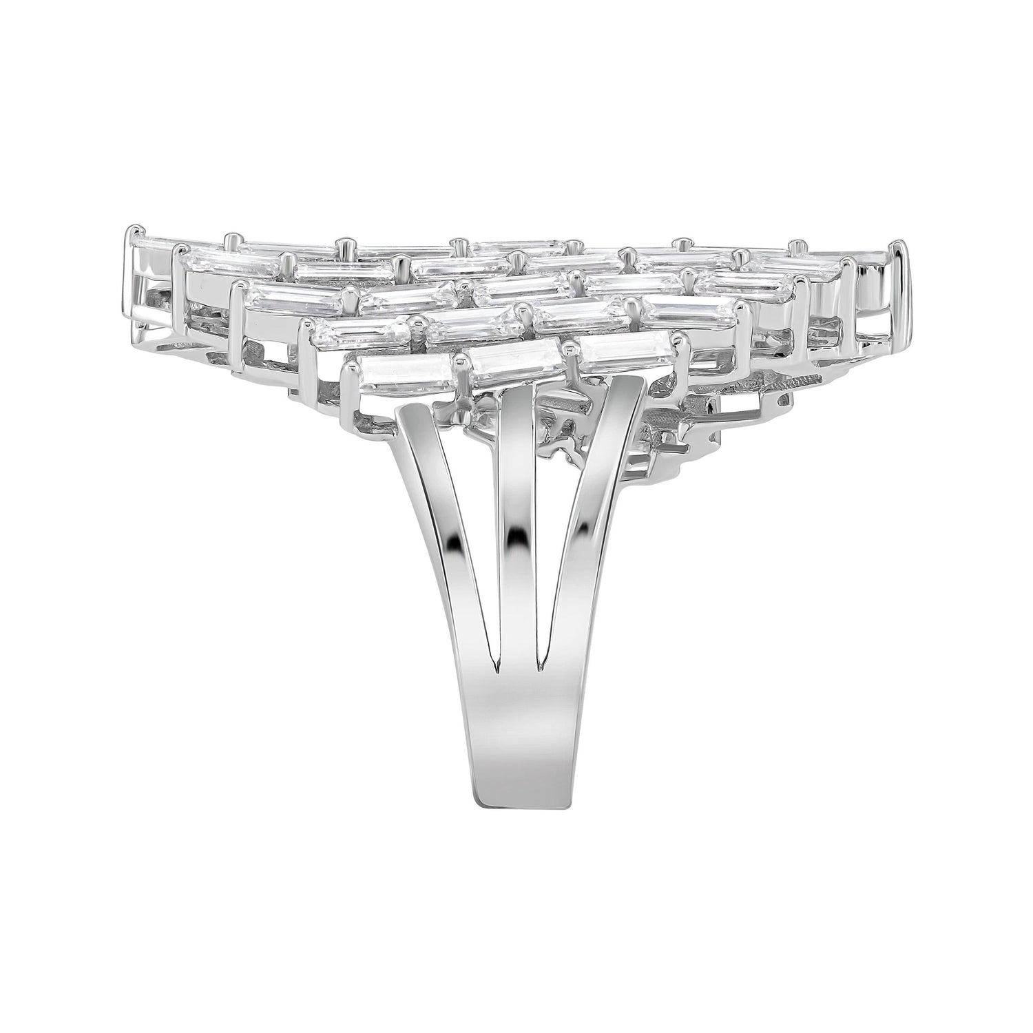 Open Cuff Baguette Diamond Ring image 1