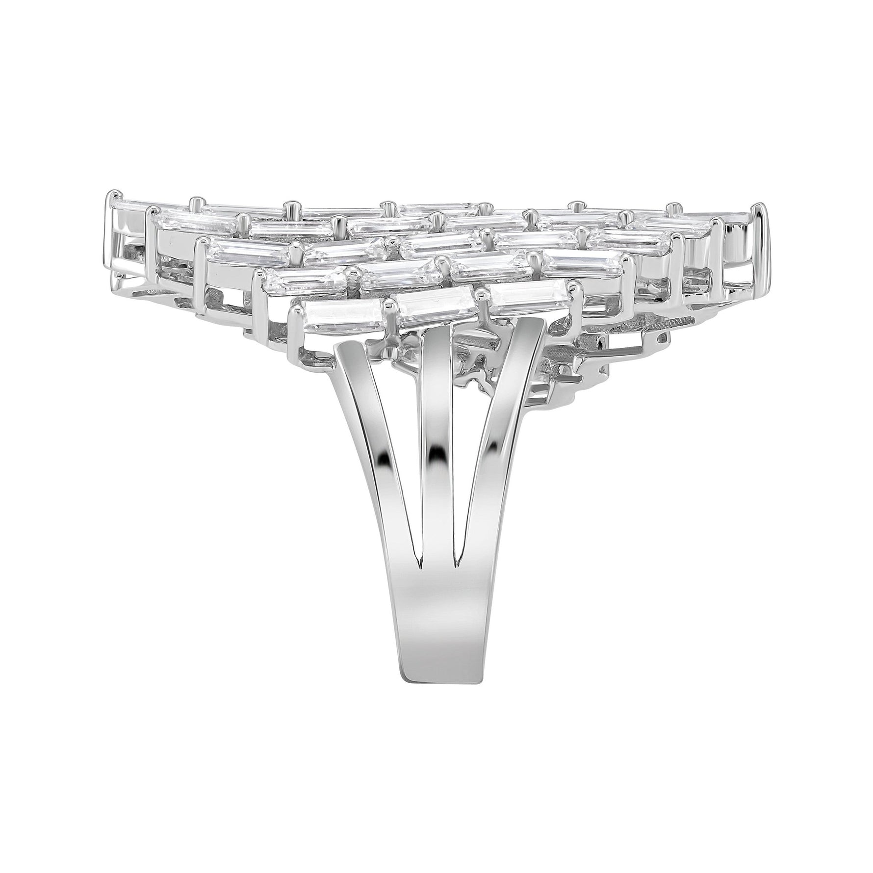 Open Cuff Baguette Diamond Ring image 1