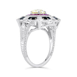 Art Deco Diamond, Ruby & Onyx Ring image 2