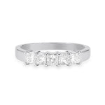 White Gold Wedding Band with princess cut Diamonds