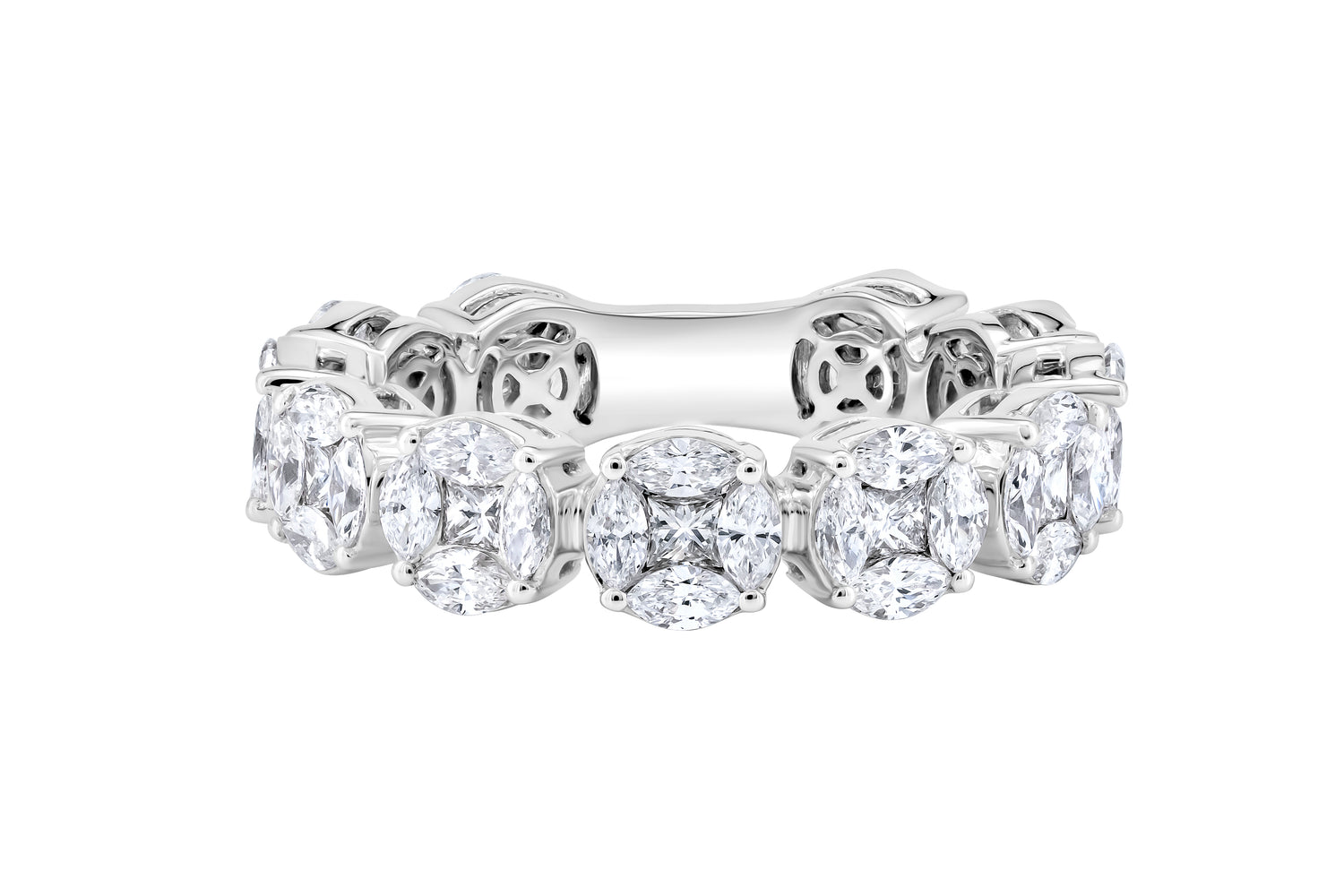 White Gold Eternity Ring with Large Round Diamonds