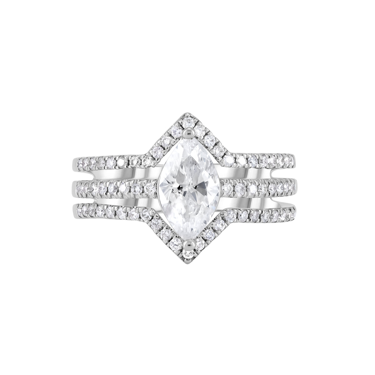 Marquise Engagement Ring
Shadow Band