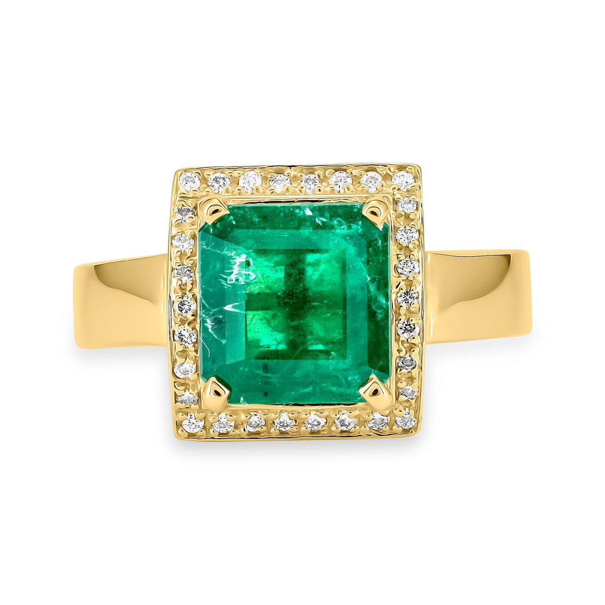 Princess Cut Emerald & Diamond Ring image 0
