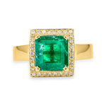 Princess Cut Emerald & Diamond Ring image 0