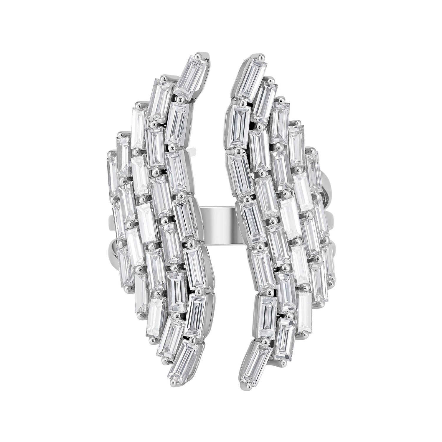 Open Cuff Baguette Diamond Ring image 0