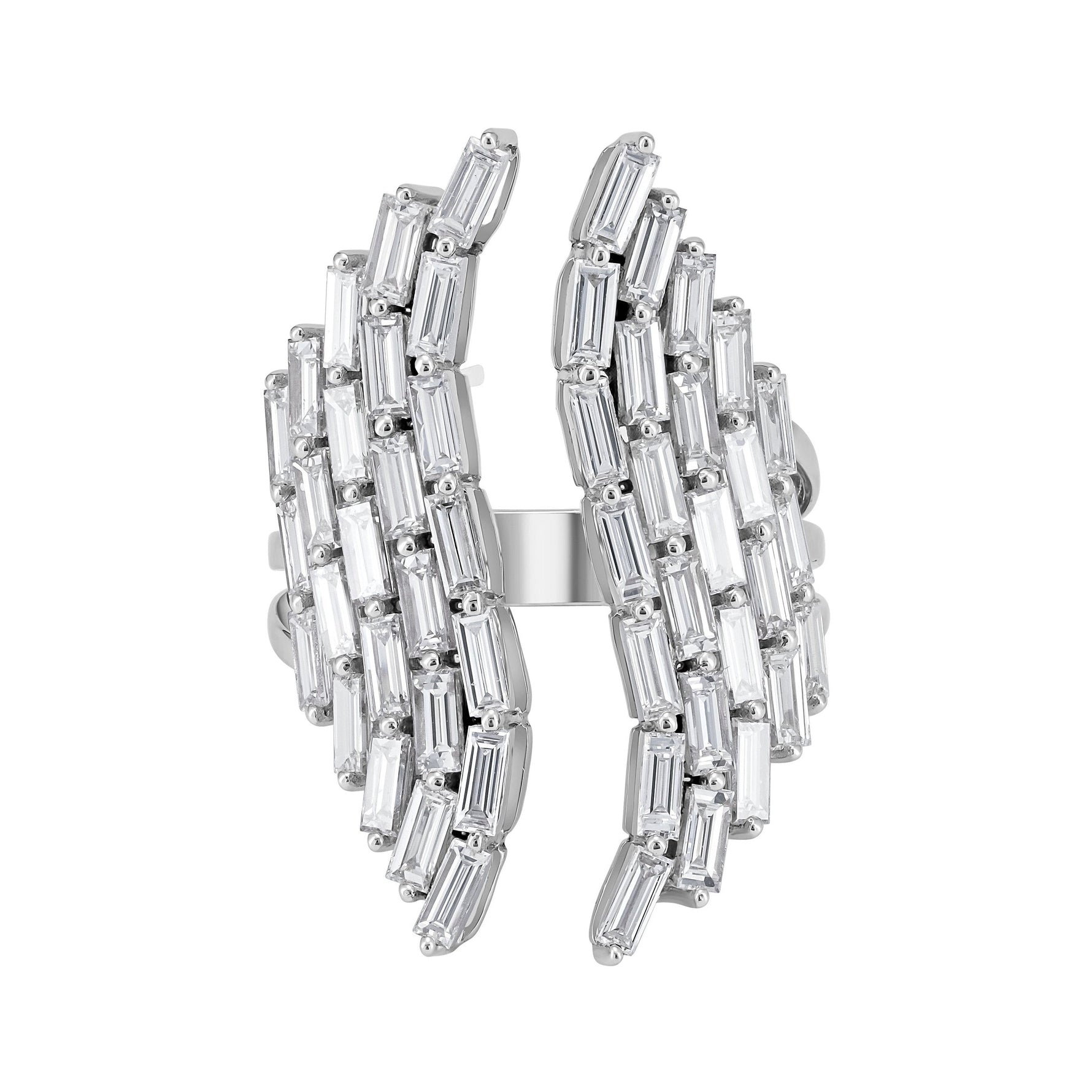 Open Cuff Baguette Diamond Ring image 0