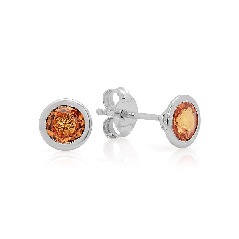 Bezel Sapphire Studs image 3