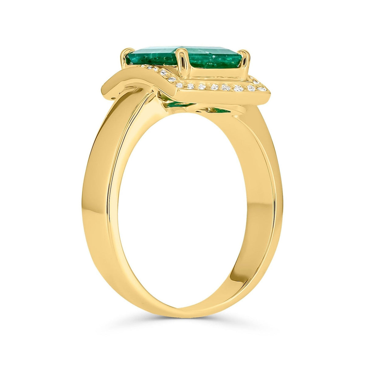 Princess Cut Emerald & Diamond Ring image 1