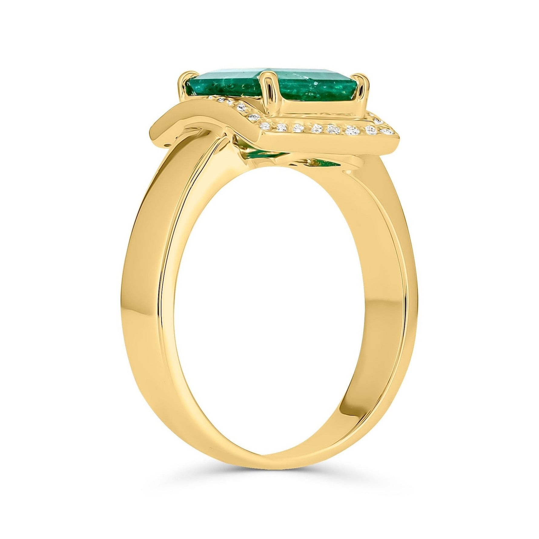 Princess Cut Emerald & Diamond Ring image 1