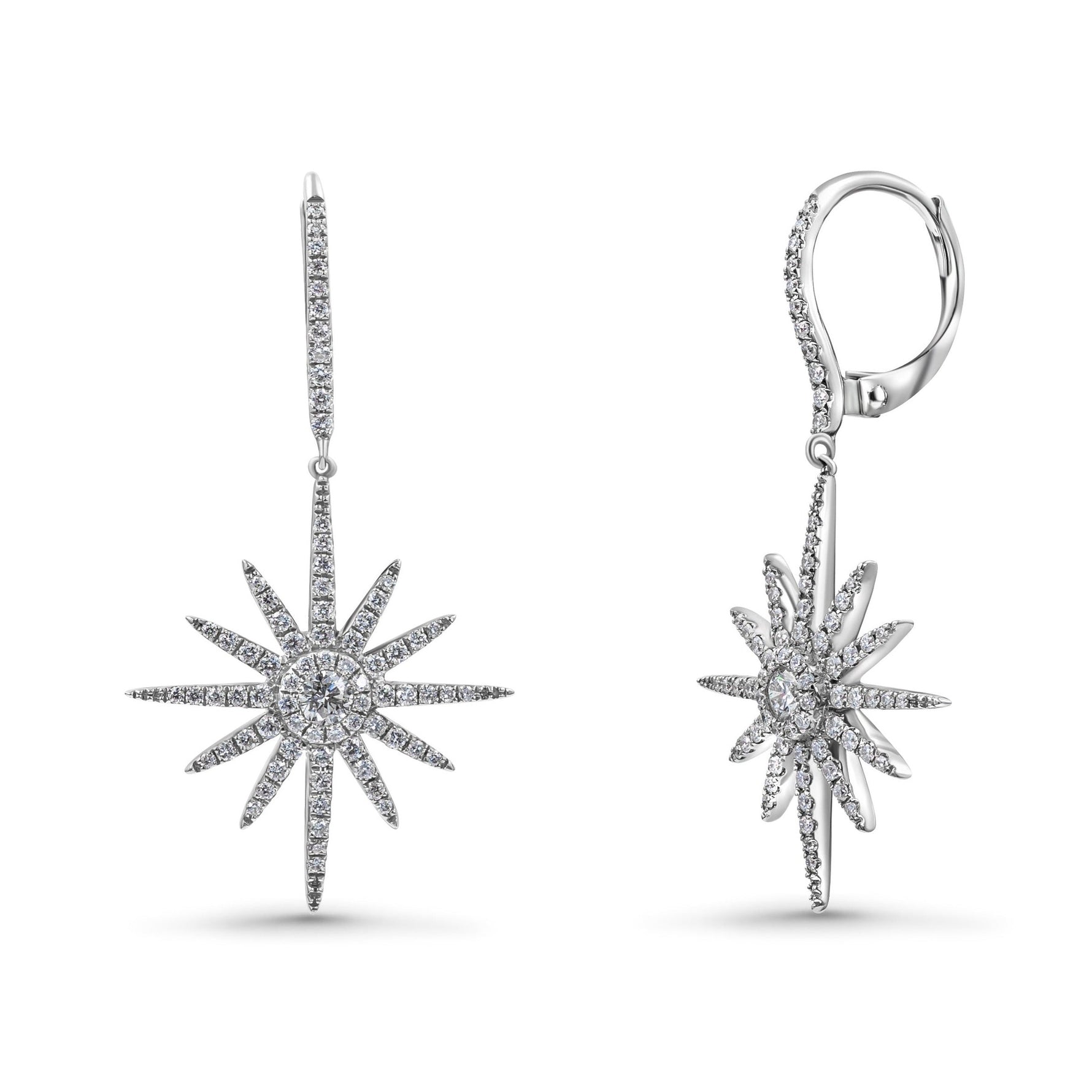 Diamond Pave' Starburst Earrings image 3