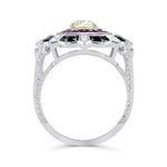 Art Deco Diamond, Ruby & Onyx Ring image 1