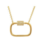 Diamond Carabiner Lock Necklace image 0